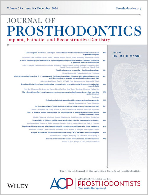 Journal of Prosthodontics, Full Archive (2008 – 2021)